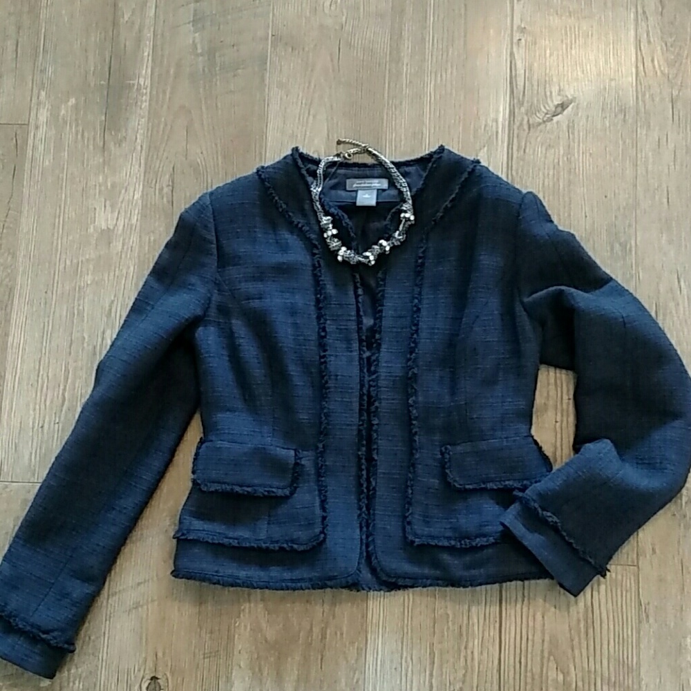 ANN TAYLOR Linen fringed edge Jacket
